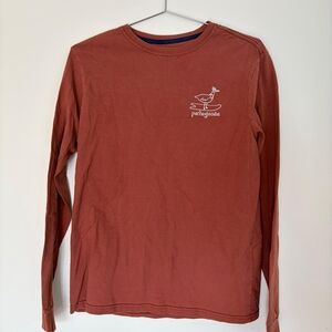 Patagonia Long Sleeve Graphic Boy's Tee Youth XXL Burnt Orange